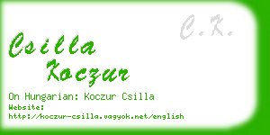 csilla koczur business card